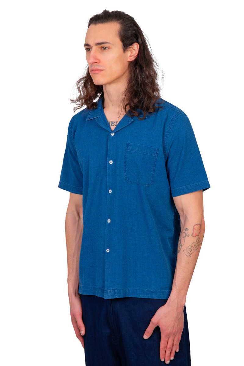 Universal Works. Blue raod shirt