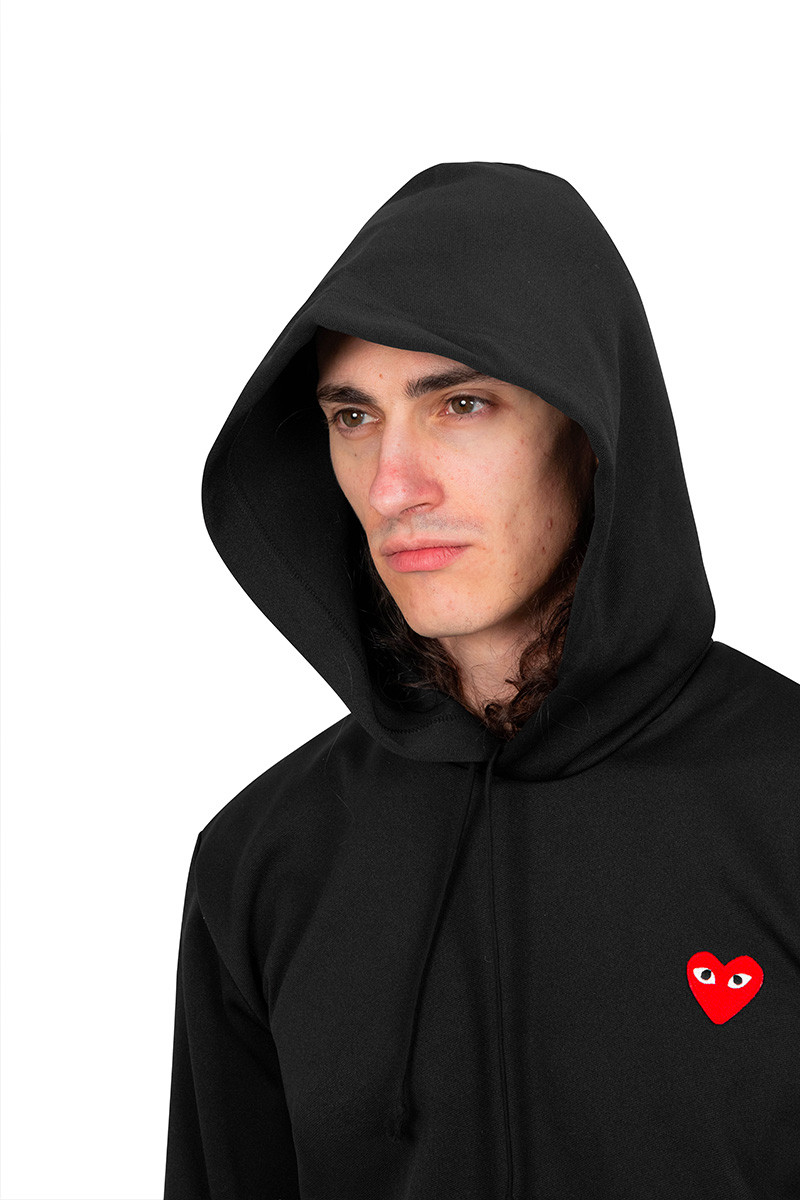 Comme Des Garçons Play Black hoodie logo