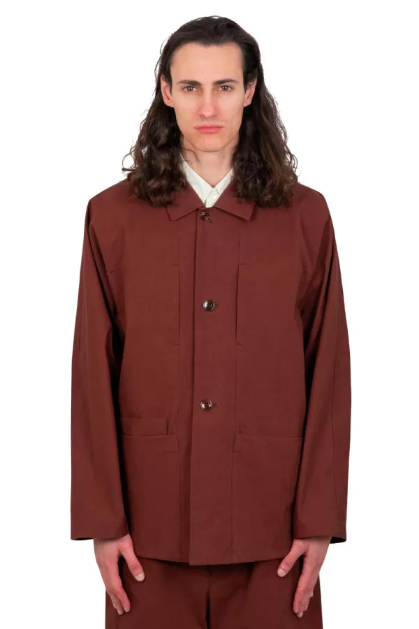 Chocolate boxy workwear jacket