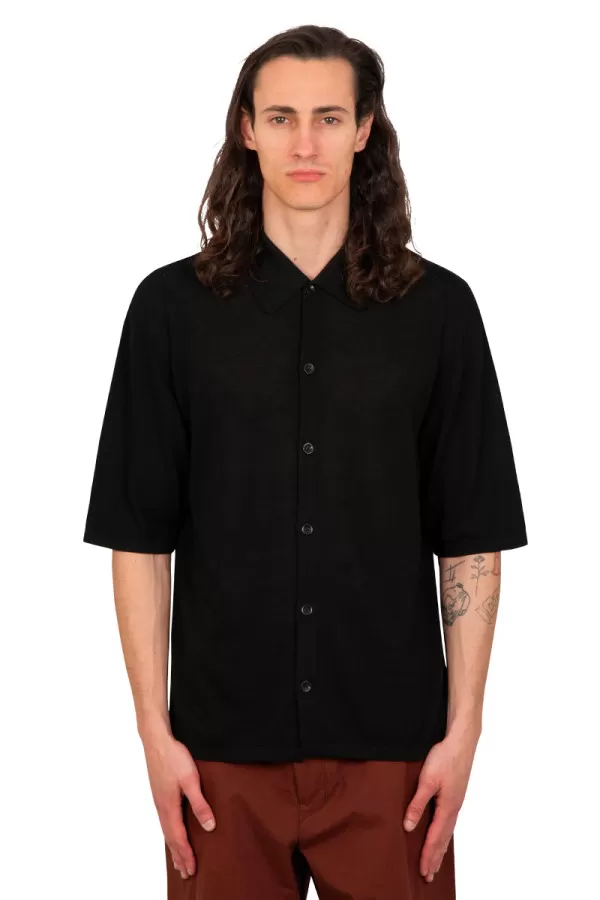 Black polo shirt