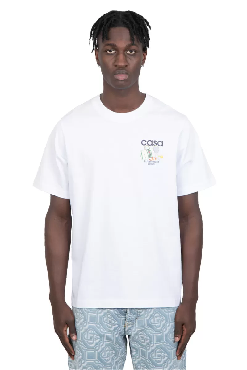Casablanca T-shirt équipement sportif blanc