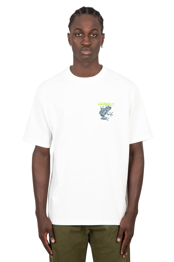 White sticky frog t-shirt