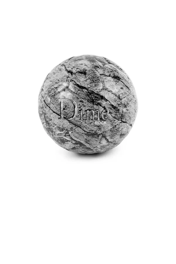 Grey rock soccer ball