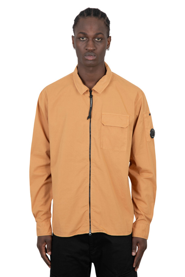 Orange zip-up overshirt