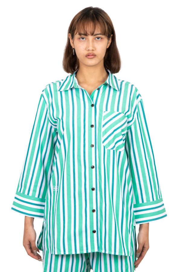 Green stripe shirt
