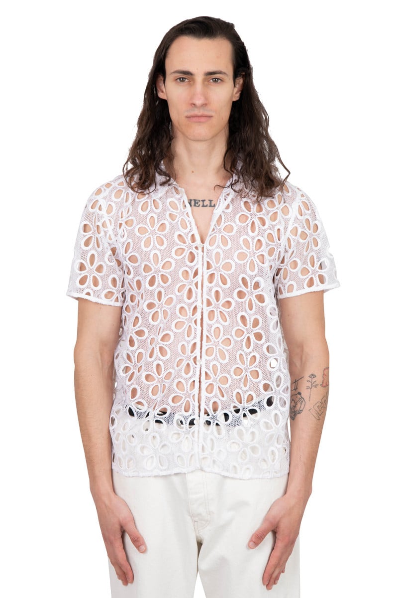 Bode White lace primrose shirt