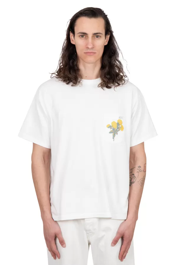 T-shirt bouquet brodé blanc