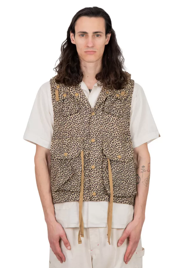 Leopard sleeveless jacket