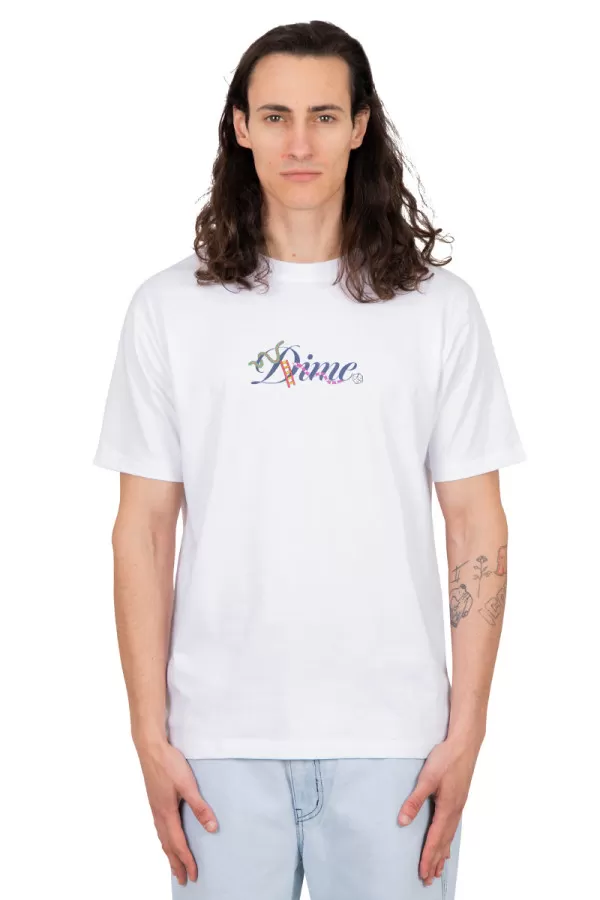 T-shirt serpent cursif blanc