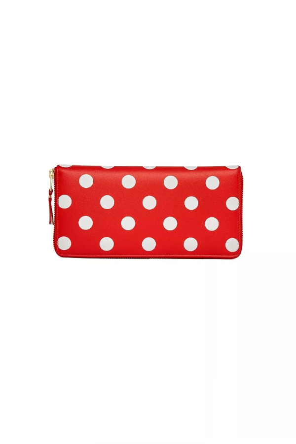 Red wallet dot leather