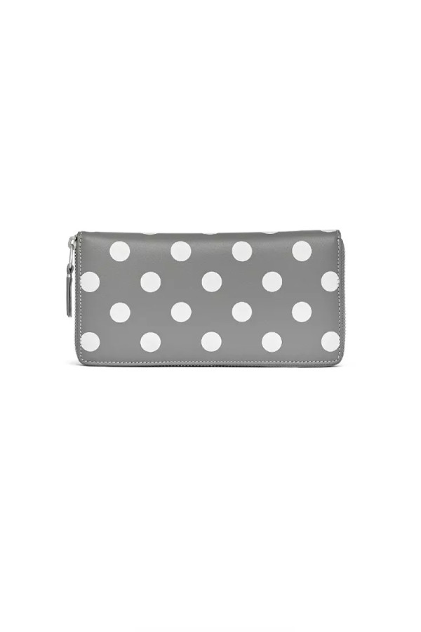 Grey wallet dot leather