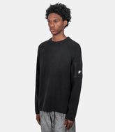 Sweatshirt with waffle knit lens