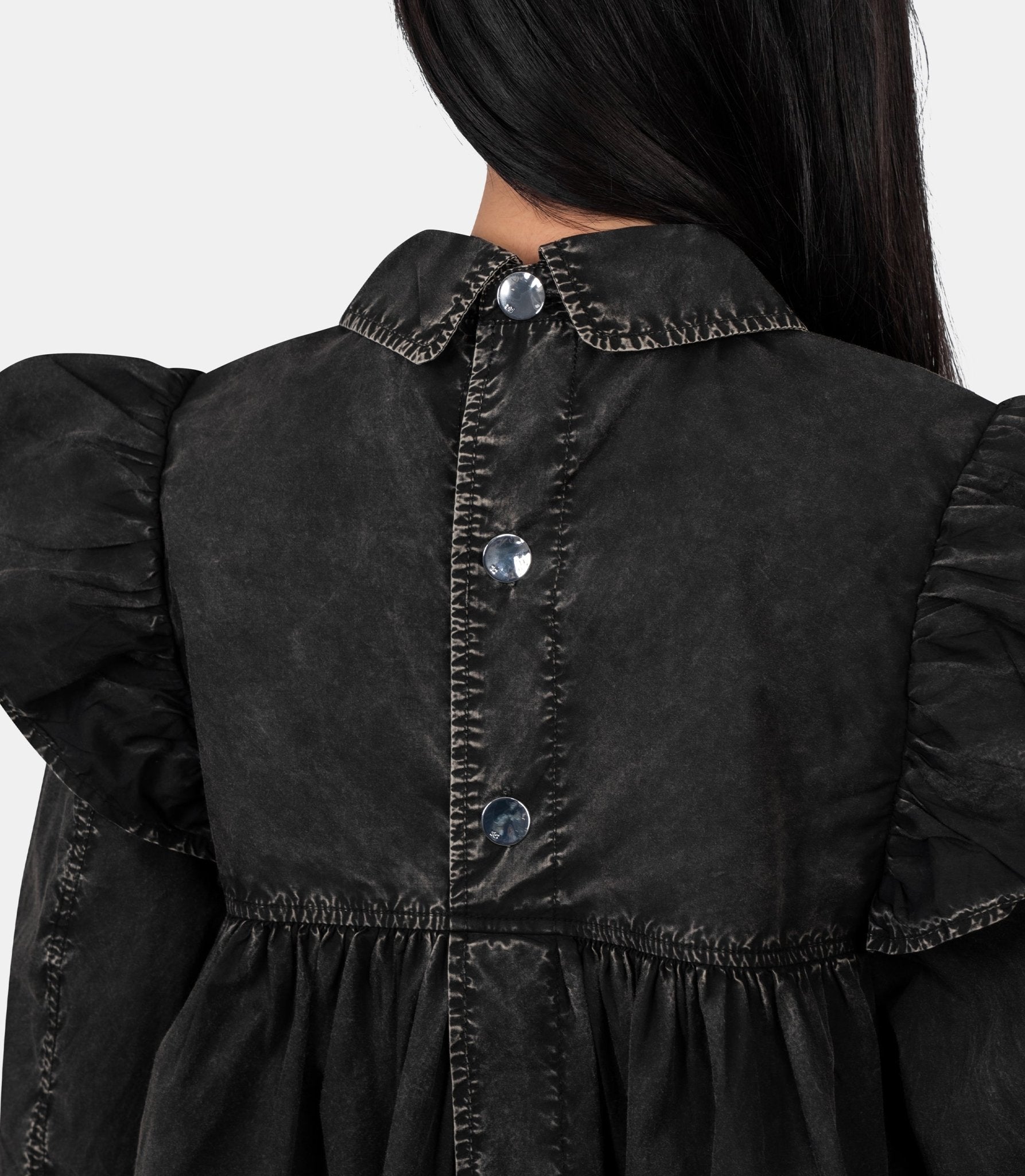 Blouse à volants délavée - A1040061-099-34 - Ganni