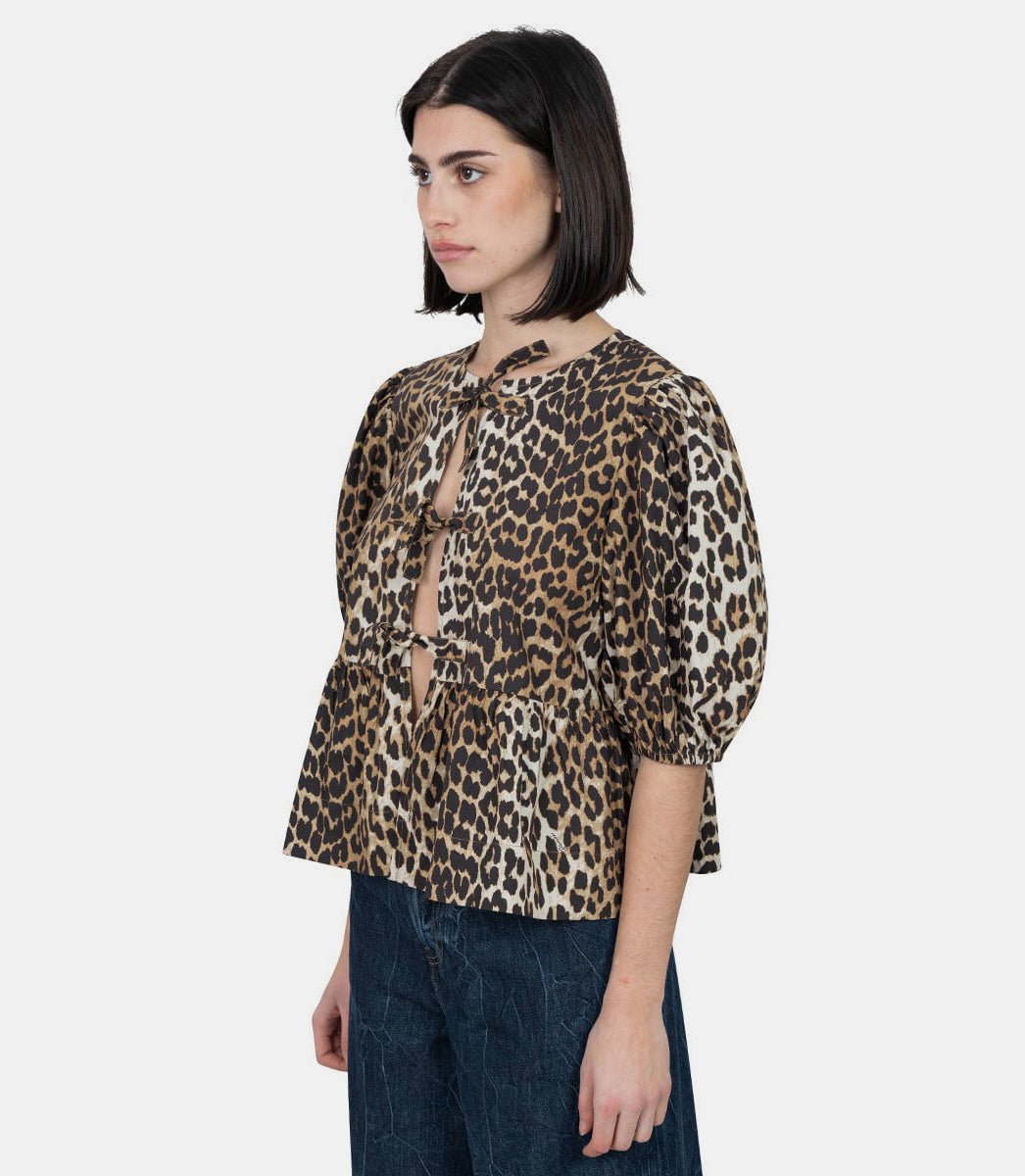 Blouse en popeline de coton imprimée - F9116 - 943 - 34 - Ganni
