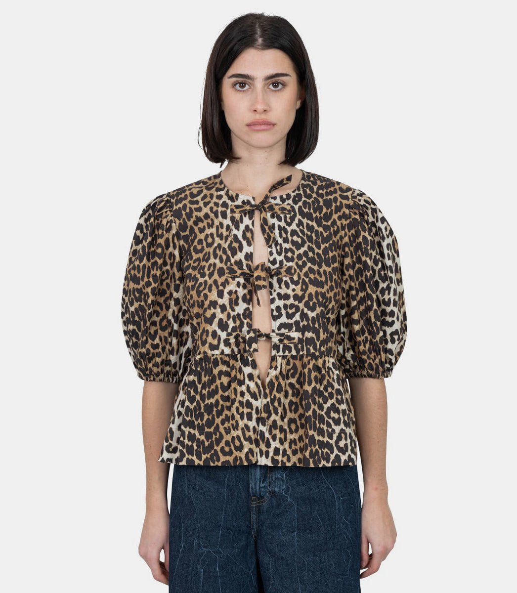 Blouse en popeline de coton imprimée - F9116 - 943 - 34 - Ganni