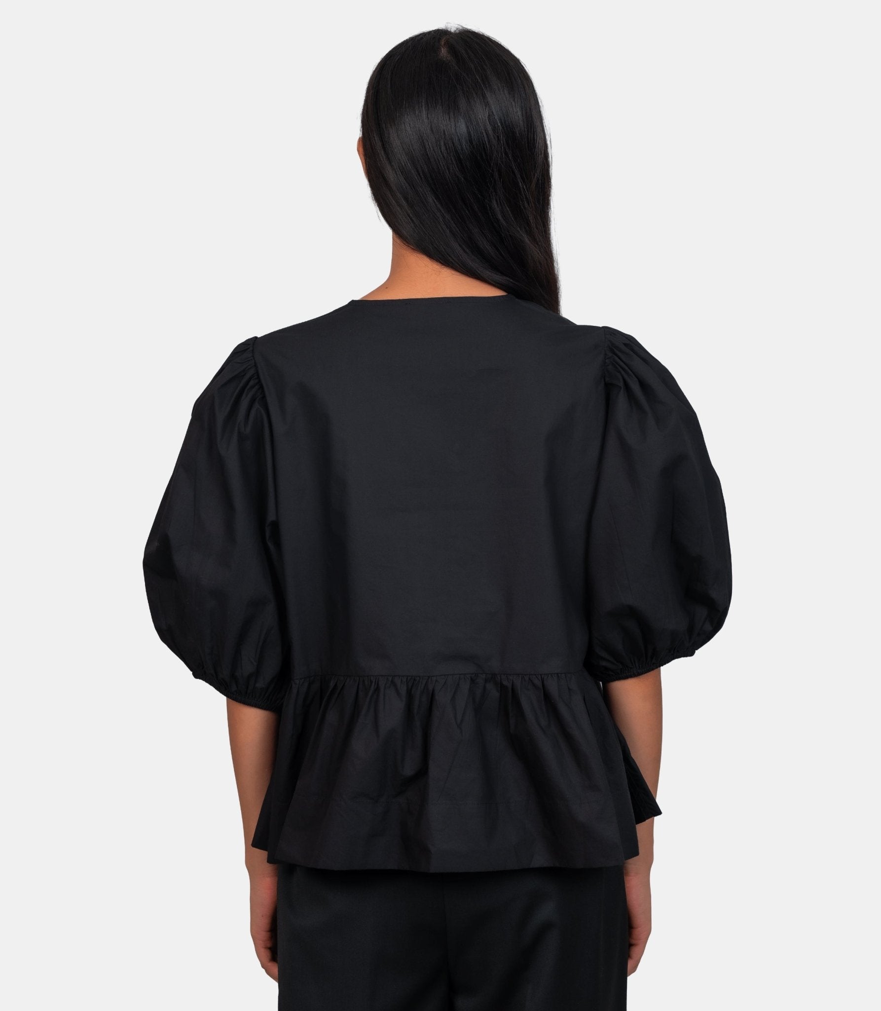 Blouse peplum - F7364 - 099 - 34 - Ganni