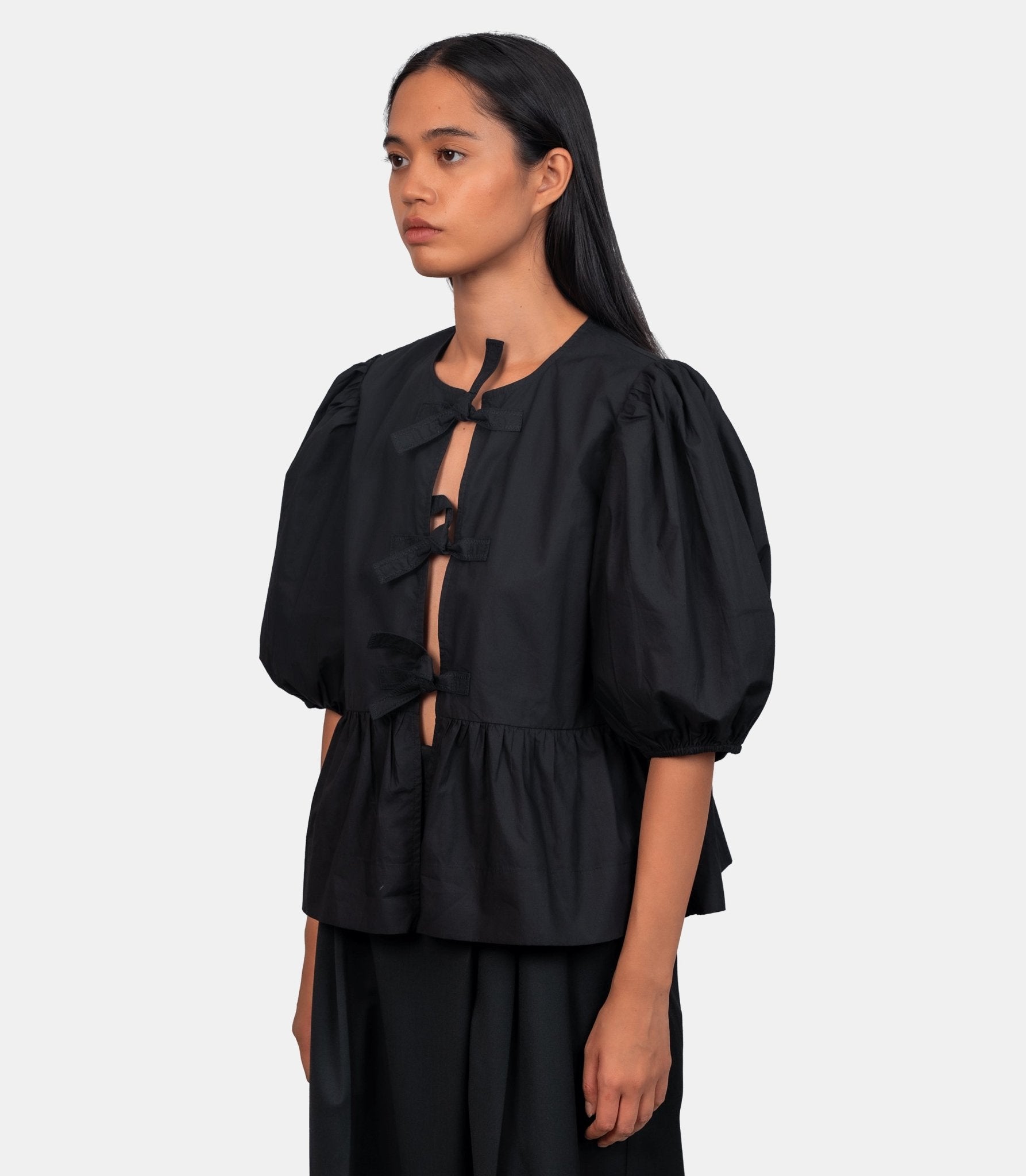 Blouse peplum - F7364 - 099 - 34 - Ganni