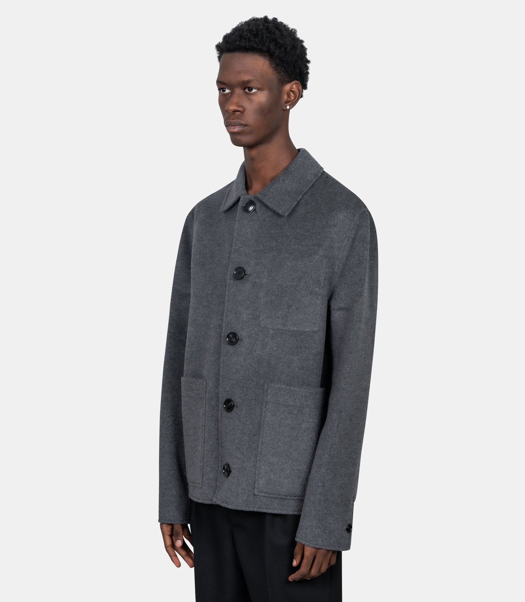 Blouson boule boutonné en laine - HJK844.WV0022.055 - S - Ami paris