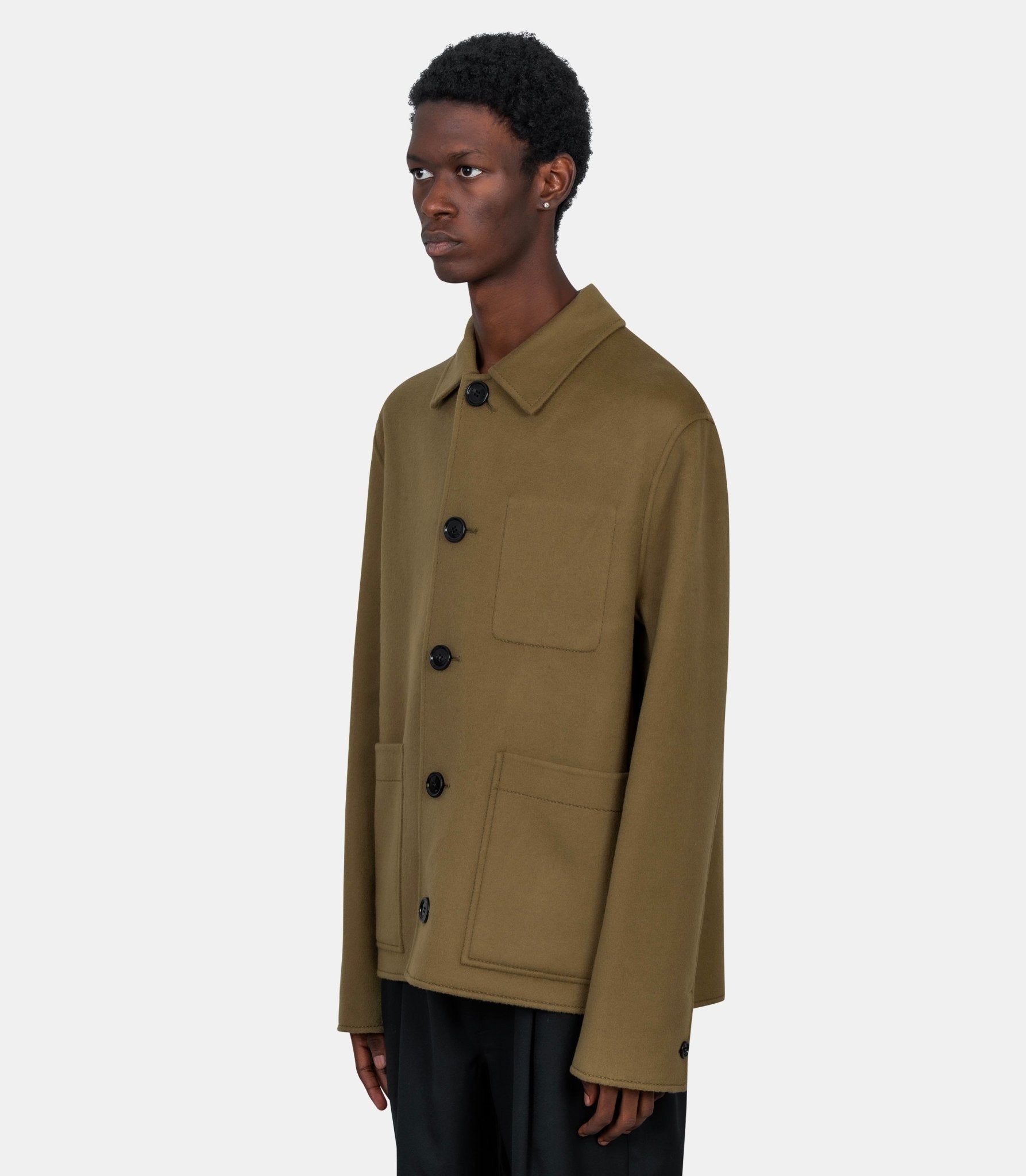 Blouson boule boutonné en laine - HJK844.WV0022.298 - S - Ami paris