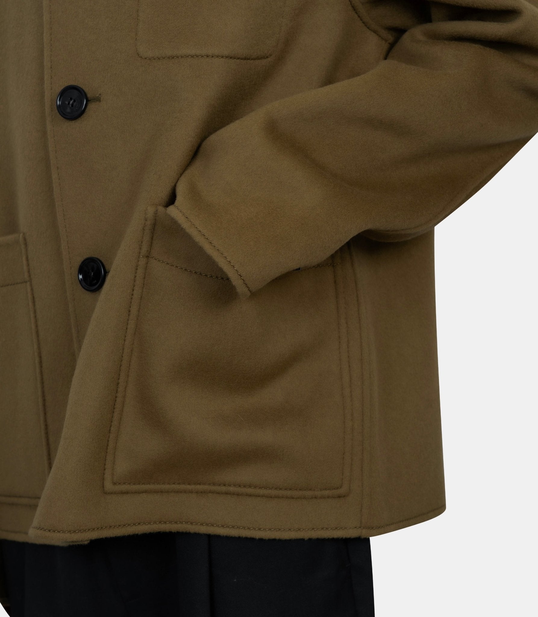 Blouson boule boutonné en laine - HJK844.WV0022.298 - S - Ami paris