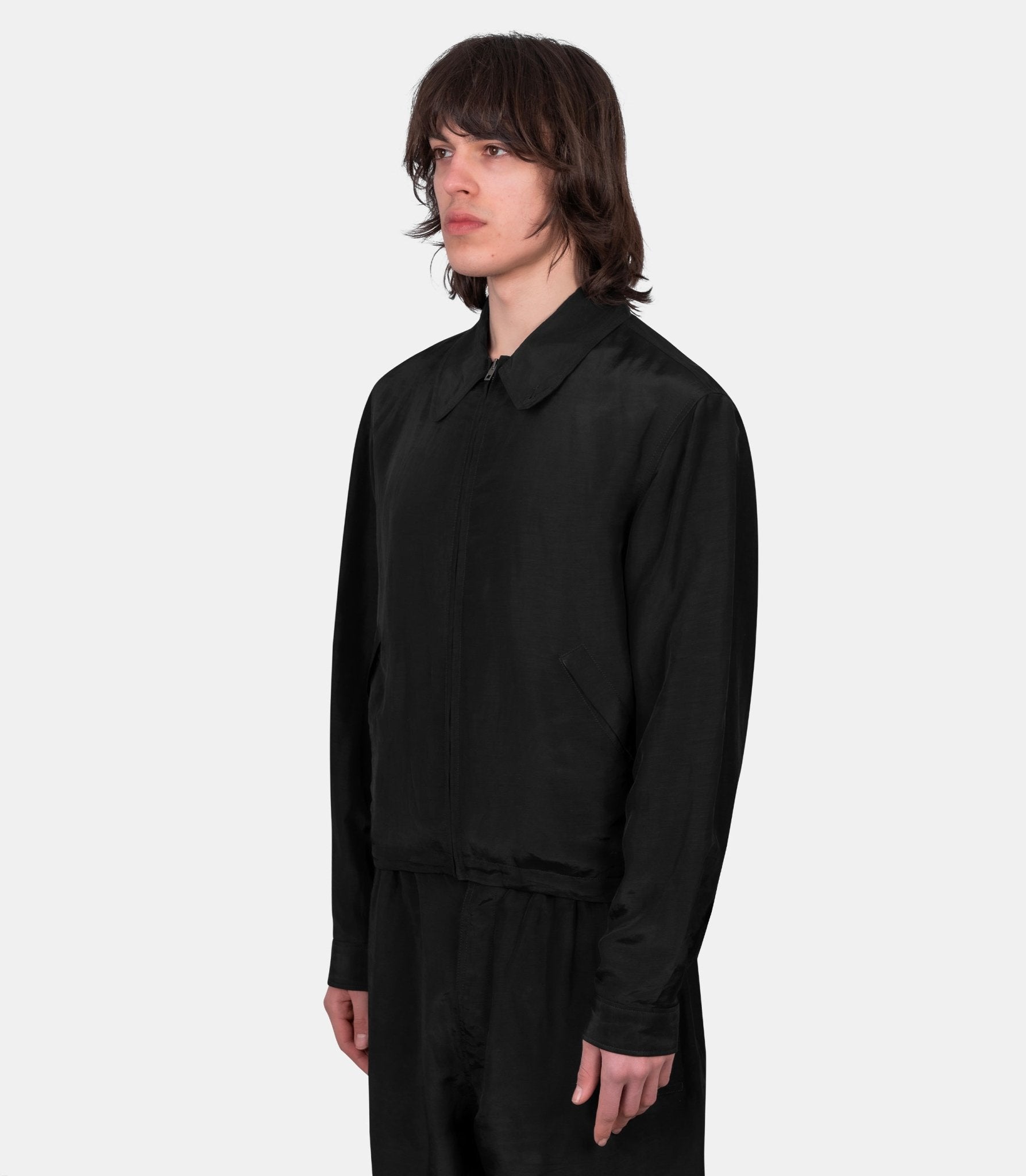 Blouson court en lin mélangé - OW1231-LF1022-BK999-46 - Lemaire