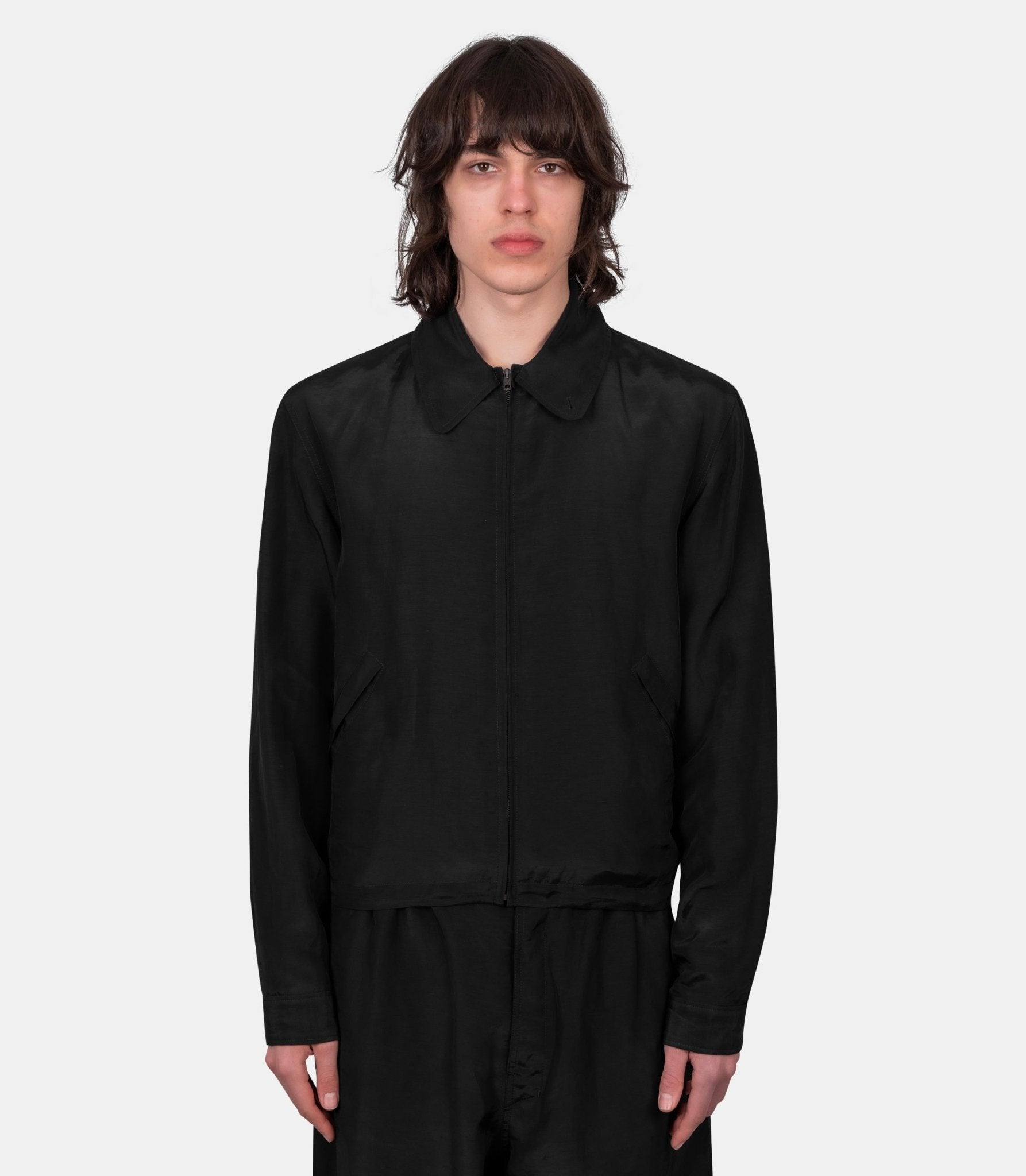 Blouson court en lin mélangé - OW1231-LF1022-BK999-46 - Lemaire