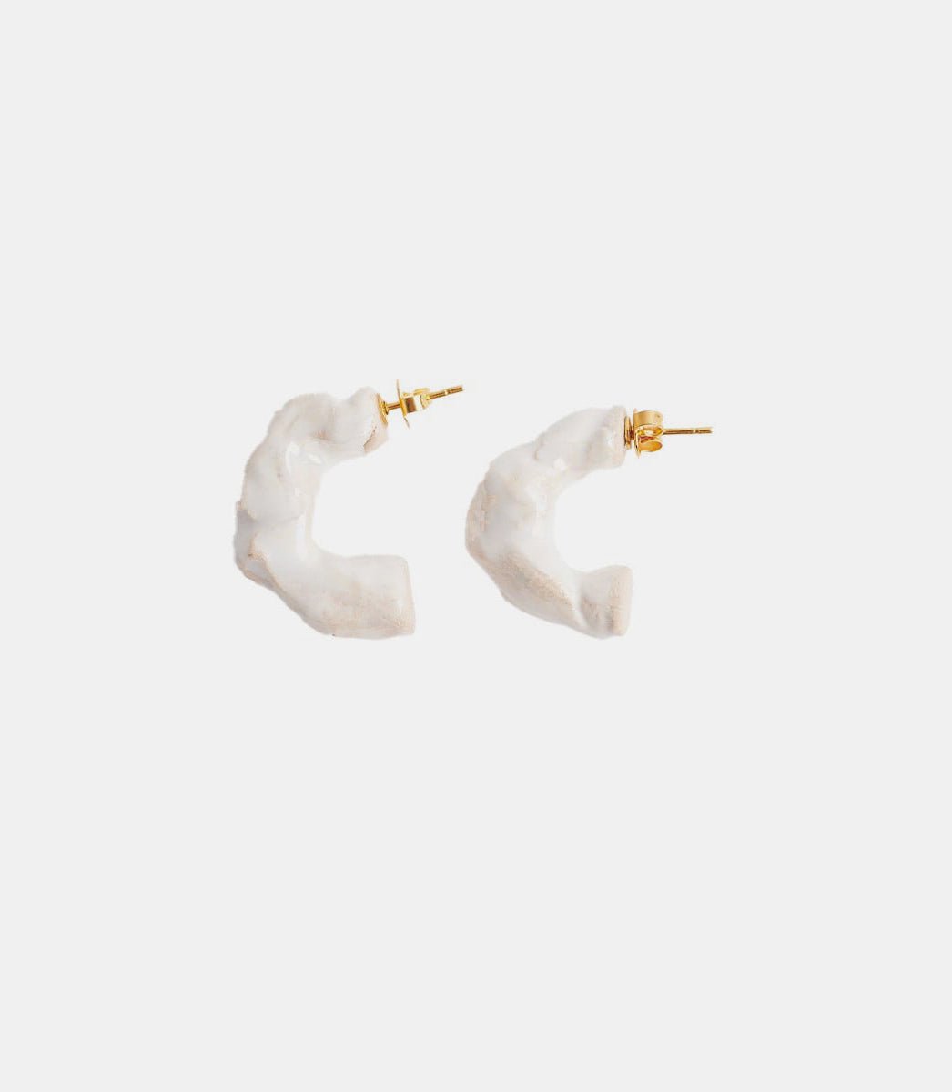 Boucle d'oreille pierrePIEDRA - EARRINGS - WHITE - SS24 - OSLevens