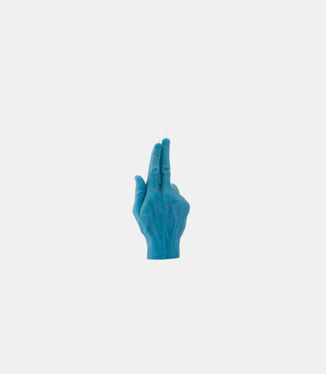 Bougie "gun fingers"gun fingers bleu - OSCandle hand