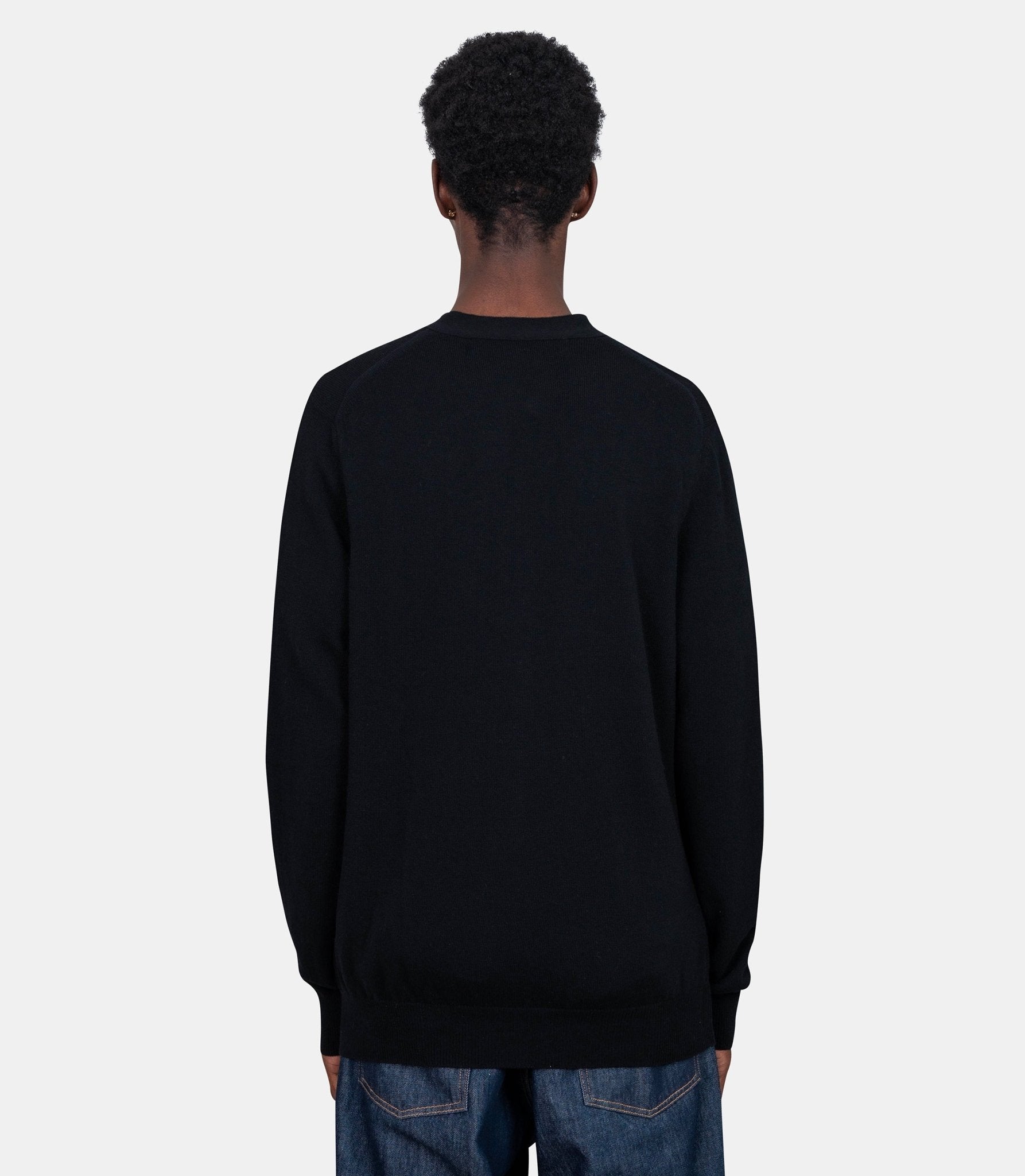 Cardigan à col en v tricoté avec emblème rouge - AX - N008 - 51 - S - Comme des garçons play