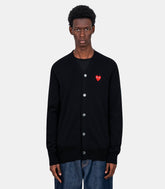 Cardigan à col en v tricoté avec emblème rouge - AX - N008 - 51 - S - Comme des garçons play
