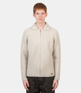 Cardigan boucle felted yarn-21MMKN016A-110784A-120-M-Massimo osti