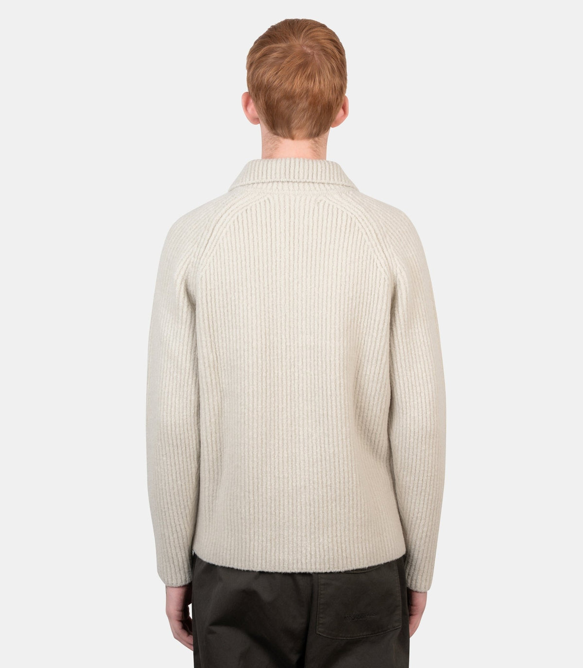 Cardigan boucle felted yarn-21MMKN016A-110784A-120-M-Massimo osti