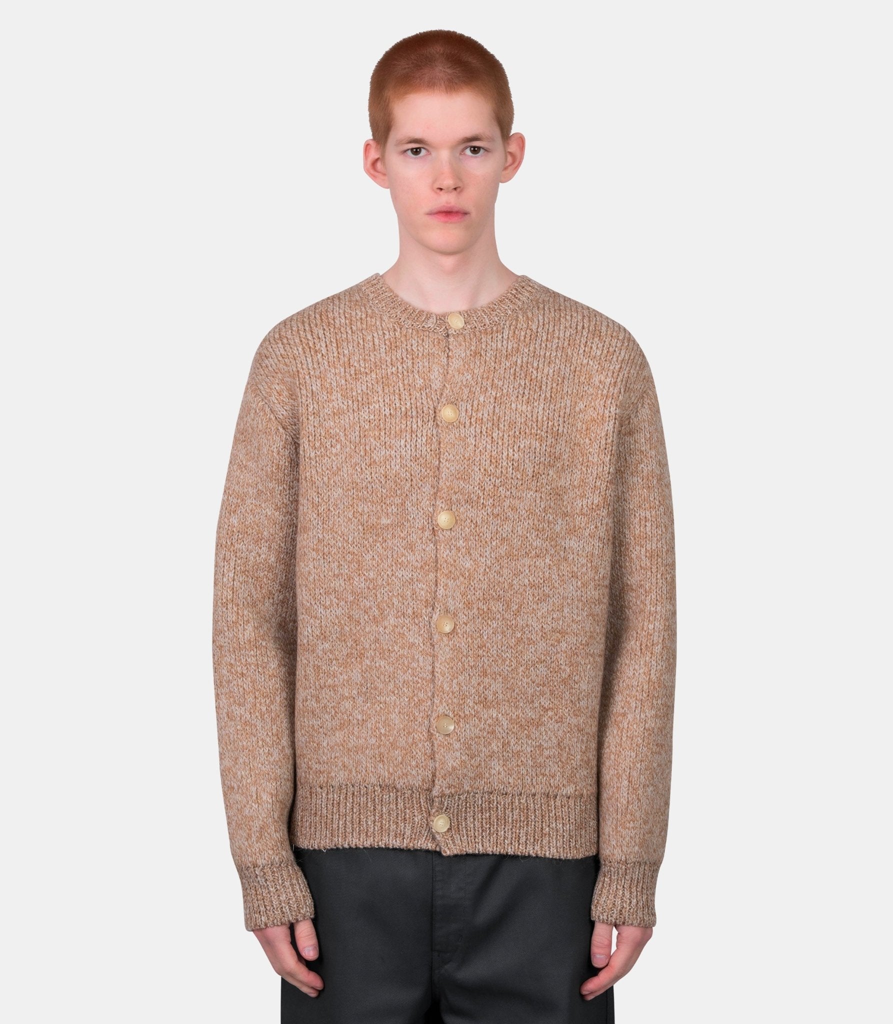 Cardigan en laine double - face - A25AC01TA-Beige-4 - Auralee