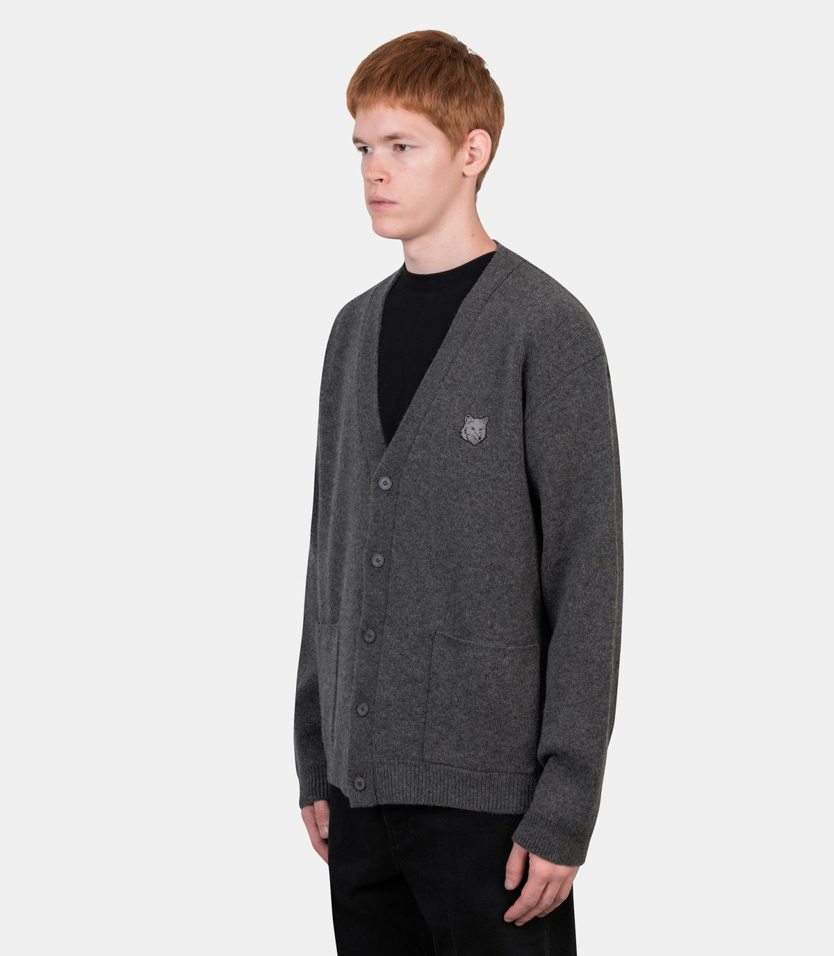 Cardigan fox head-MRMKC00KT1180-H170-S-Maison kitsuné