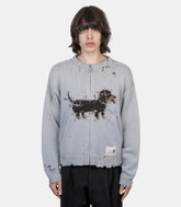 Cardigan jacquard chien - A16CD501-B-46 - Mihara yasuhiro