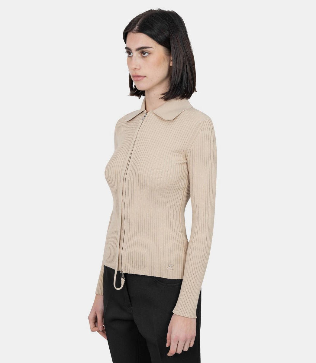 Cardigan maille côtelée double zip125MGI026FI0001 - 1118 - XSCourrèges