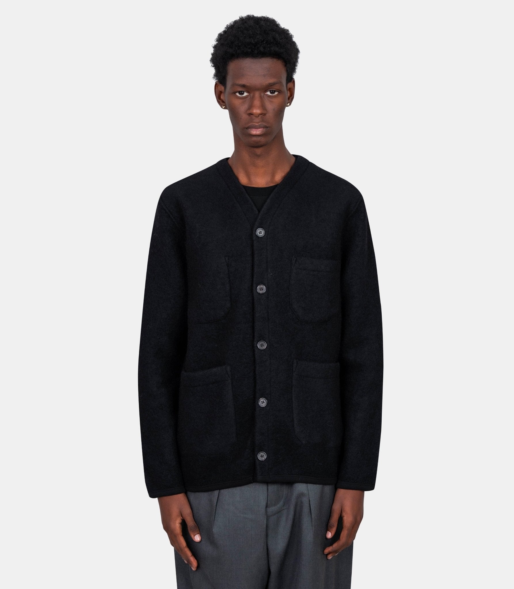 Cardigan polaire - 00016 - black - S - Universal works.