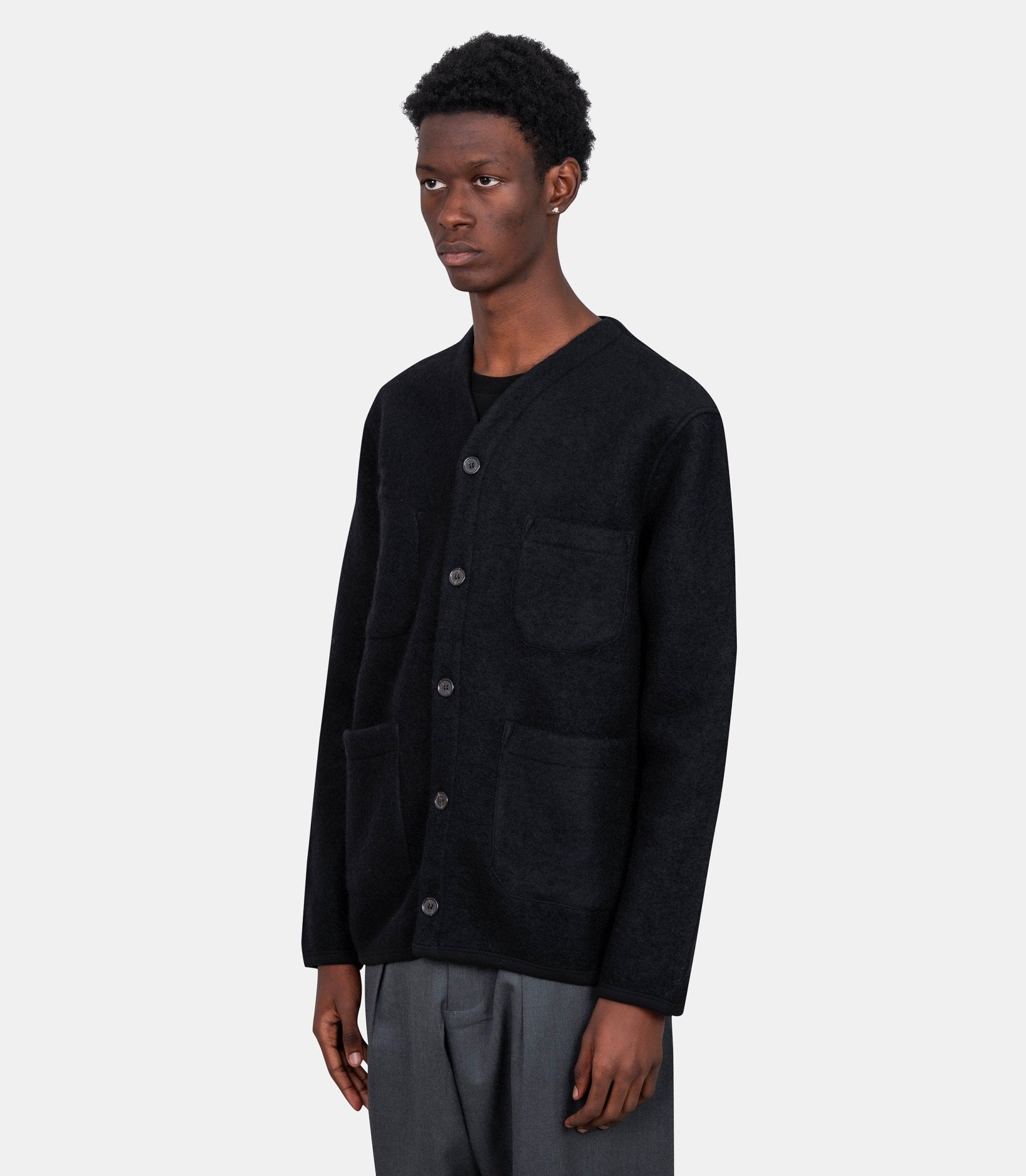 Cardigan polaire - 00016 - black - S - Universal works.