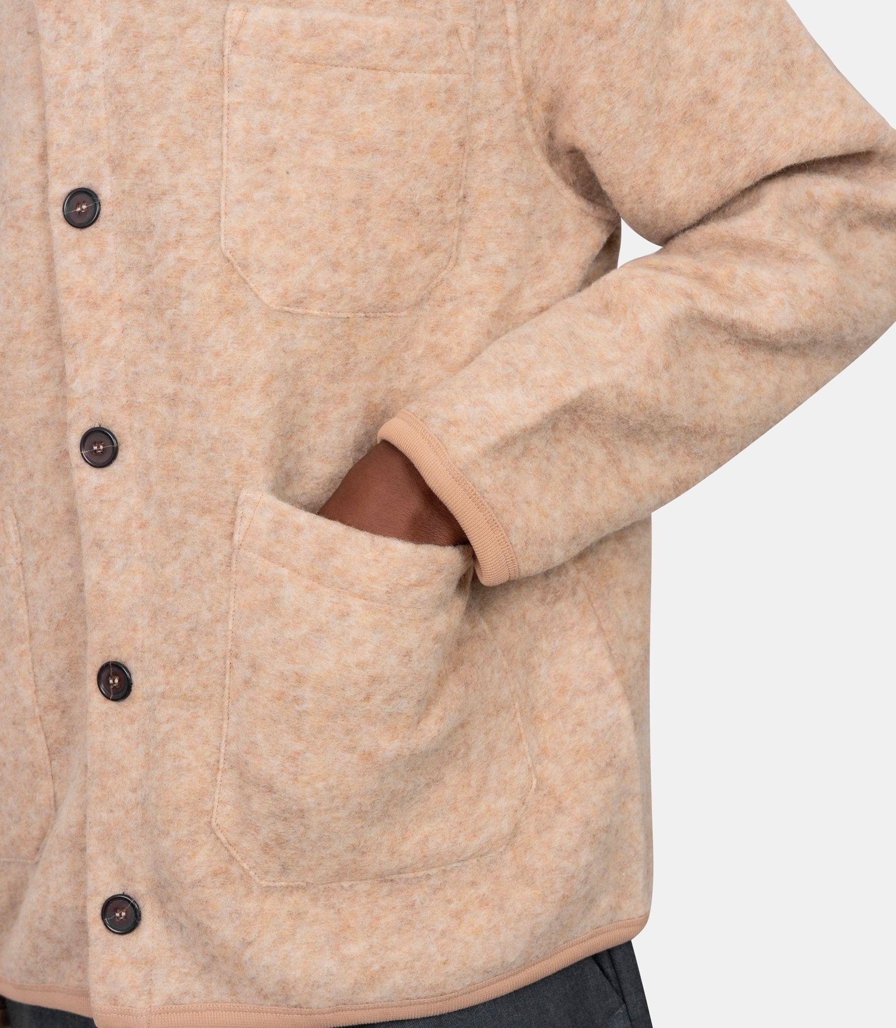Cardigan polaire - 00016 - fawn - S - Universal works.