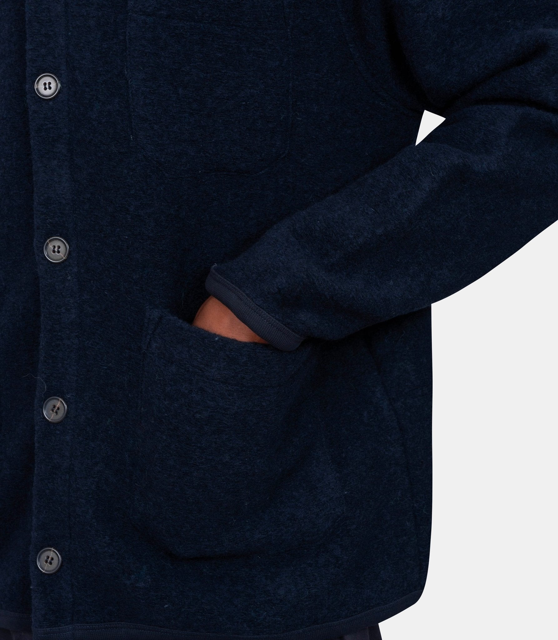 Cardigan polaire - 00016 - navy - S - Universal works.