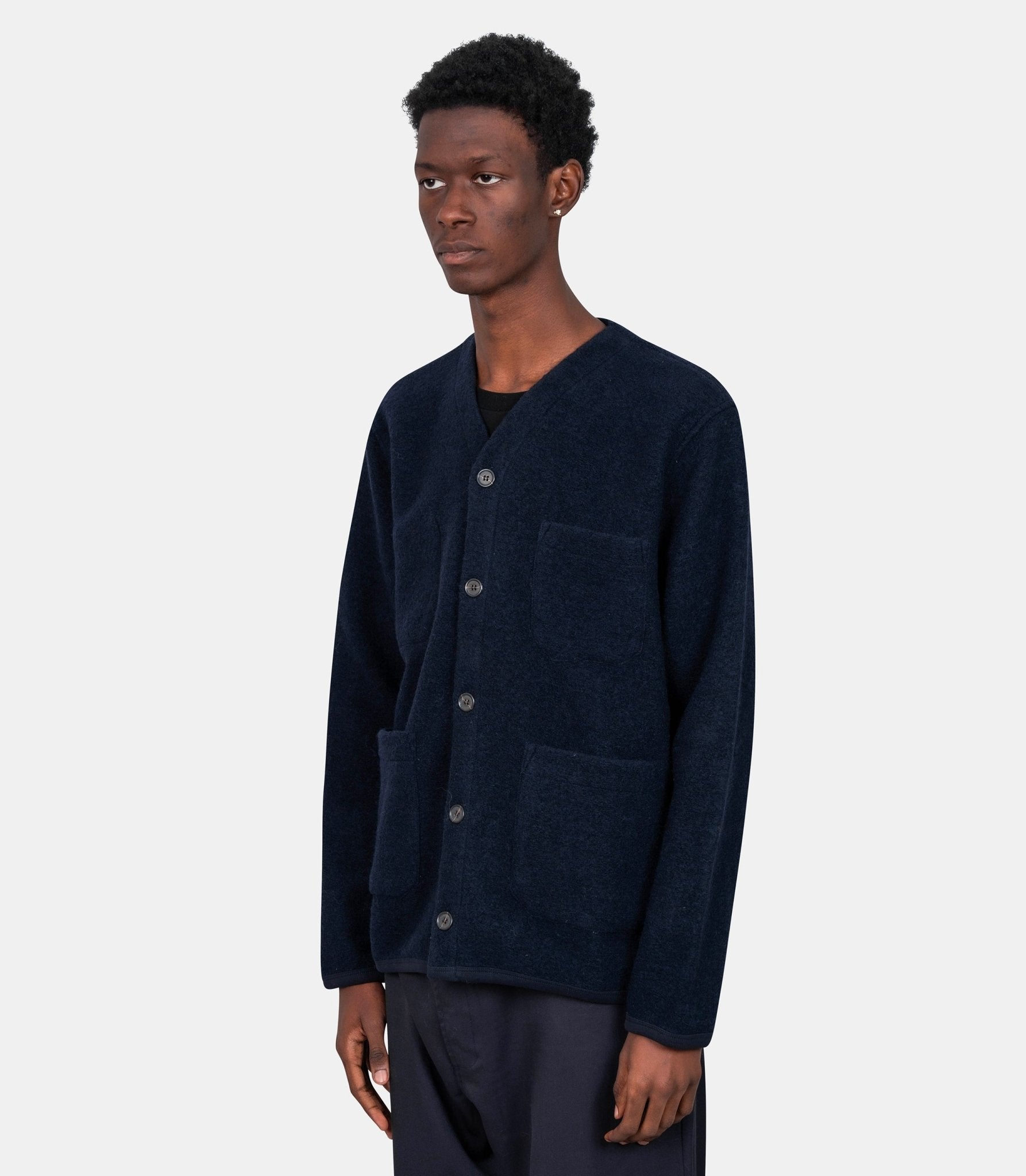 Cardigan polaire - 00016 - navy - S - Universal works.