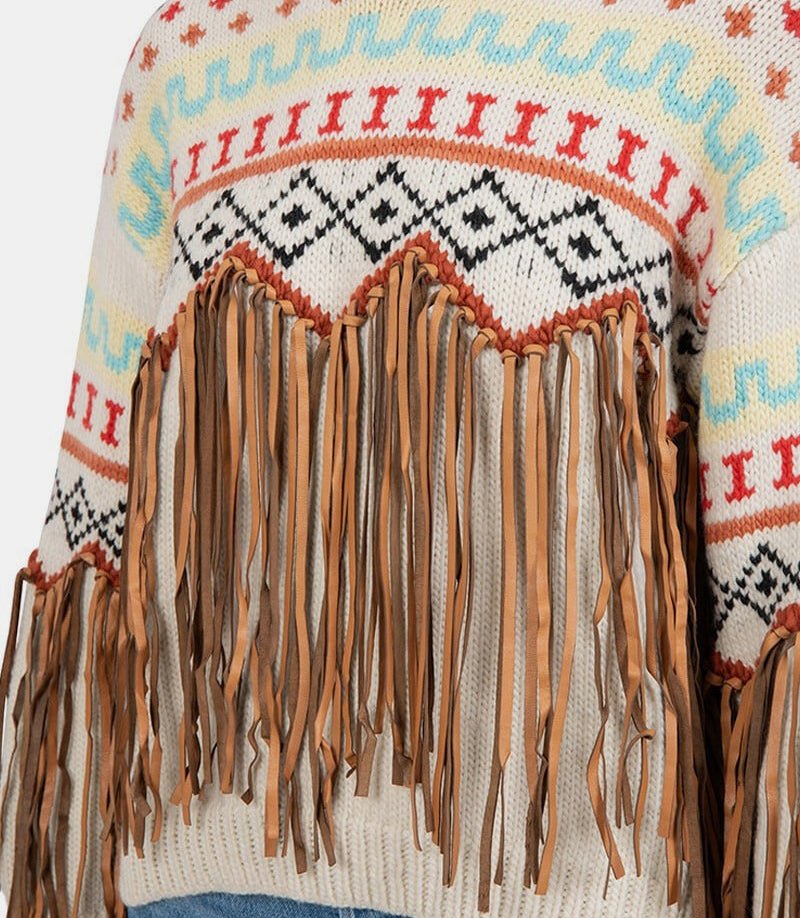 Cardigan sacha en tricot à frangesSACHA - CREAM - FW23 - XSTach