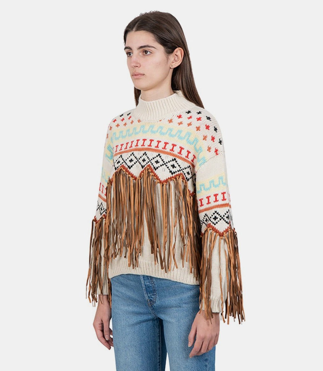 Cardigan sacha en tricot à frangesSACHA - CREAM - FW23 - XSTach