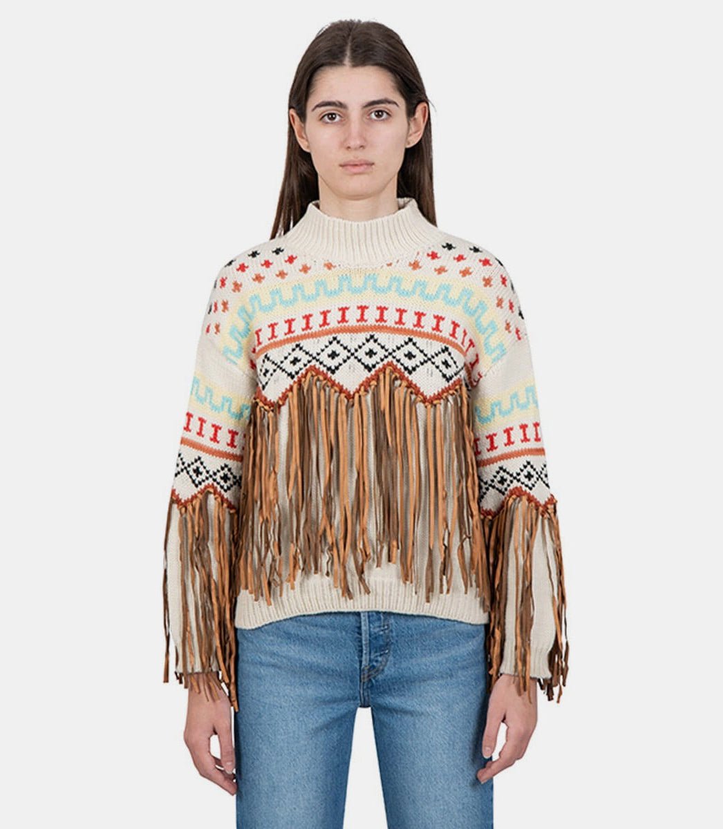 Cardigan sacha en tricot à frangesSACHA - CREAM - FW23 - XSTach