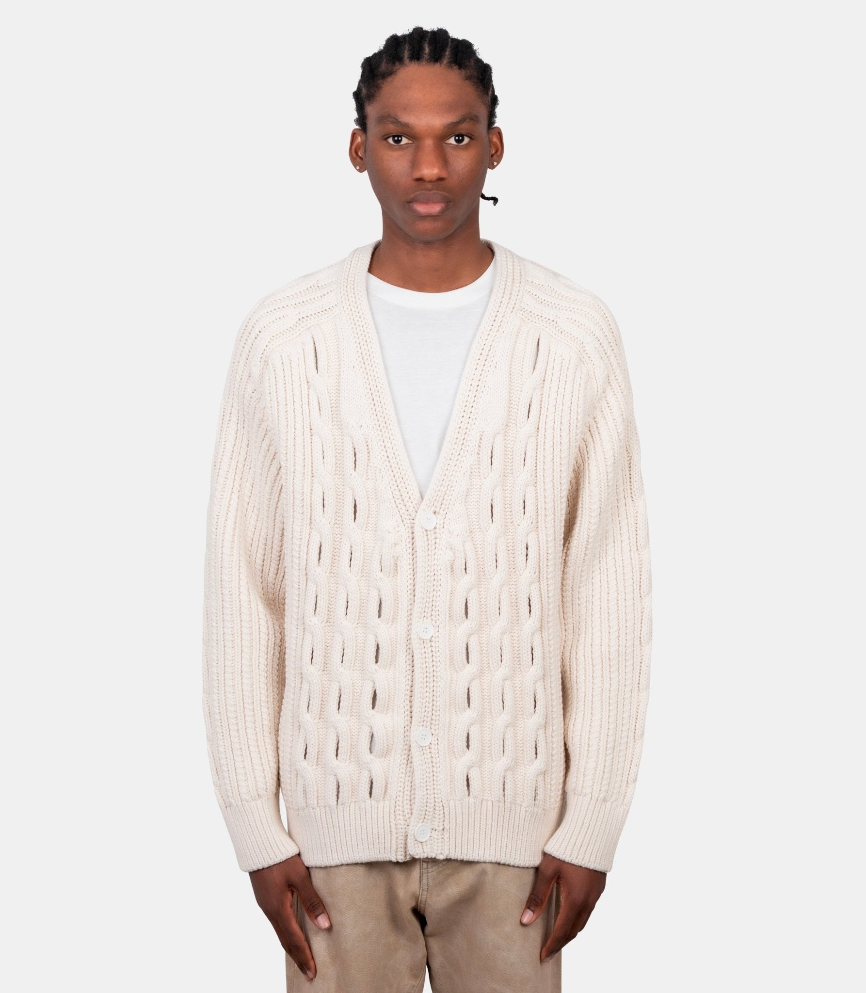Cardigan torsades ajourées - AH2467-OP-70V-S - Lacoste