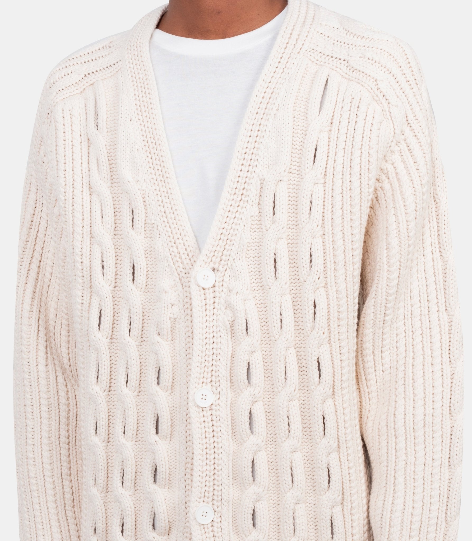 Cardigan torsades ajourées - AH2467-OP-70V-S - Lacoste
