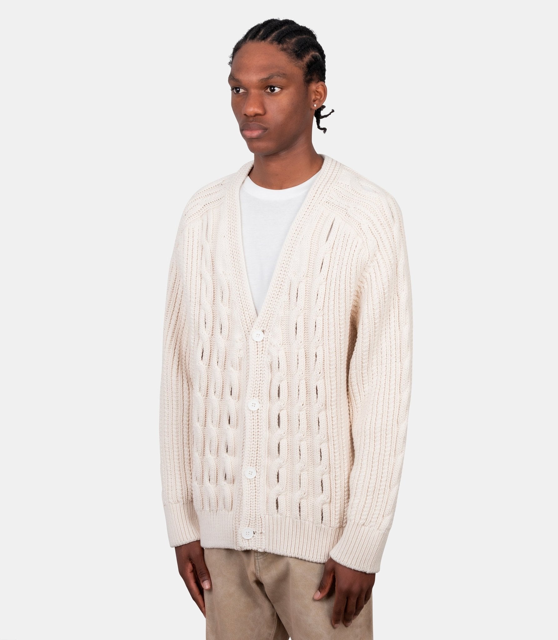 Cardigan torsades ajourées - AH2467-OP-70V-S - Lacoste