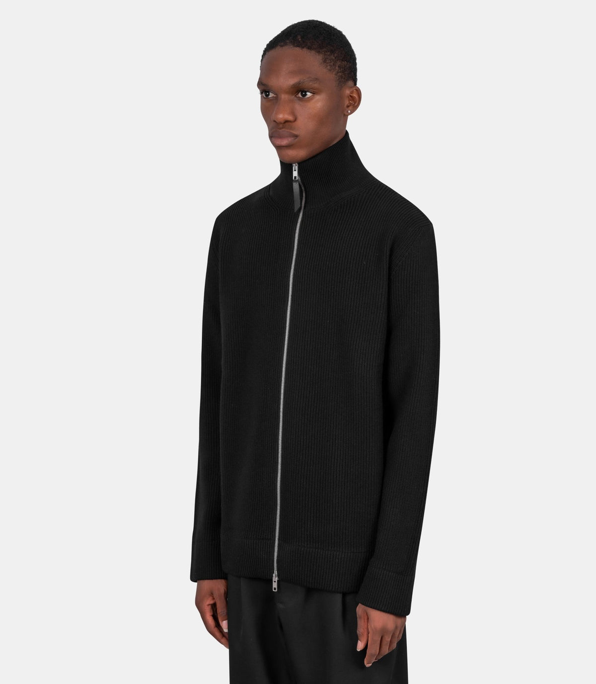 Cardigan zippé en maille-SI1HA0013-S17781-900F-M-Maison margiela