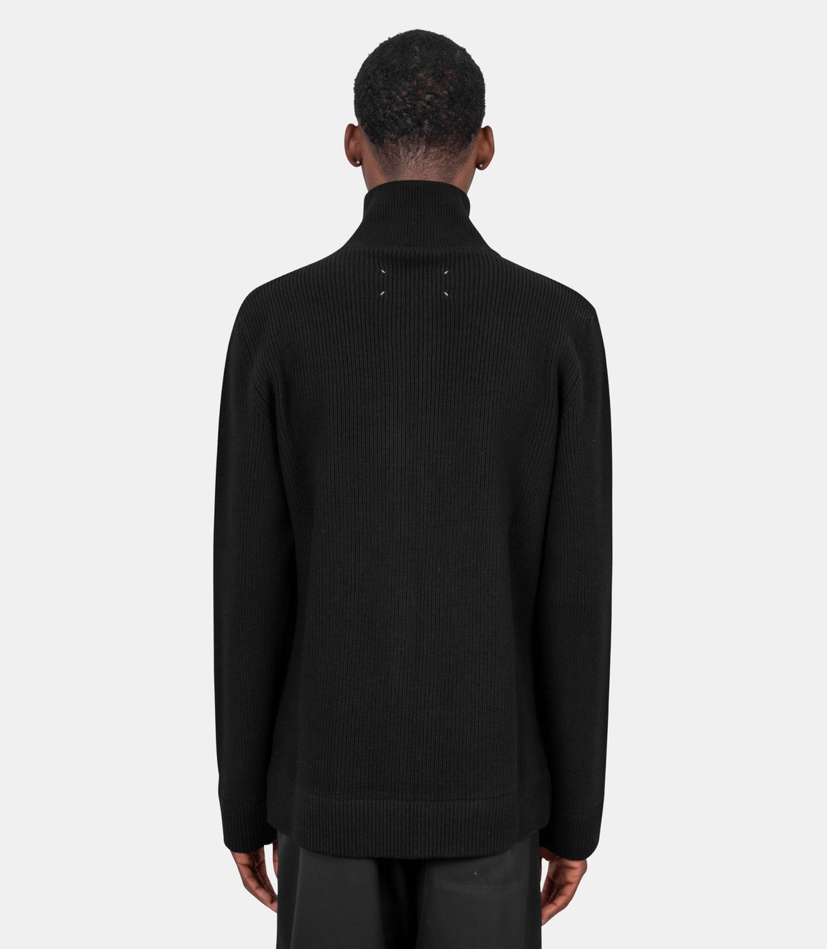 Cardigan zippé en maille-SI1HA0013-S17781-900F-M-Maison margiela
