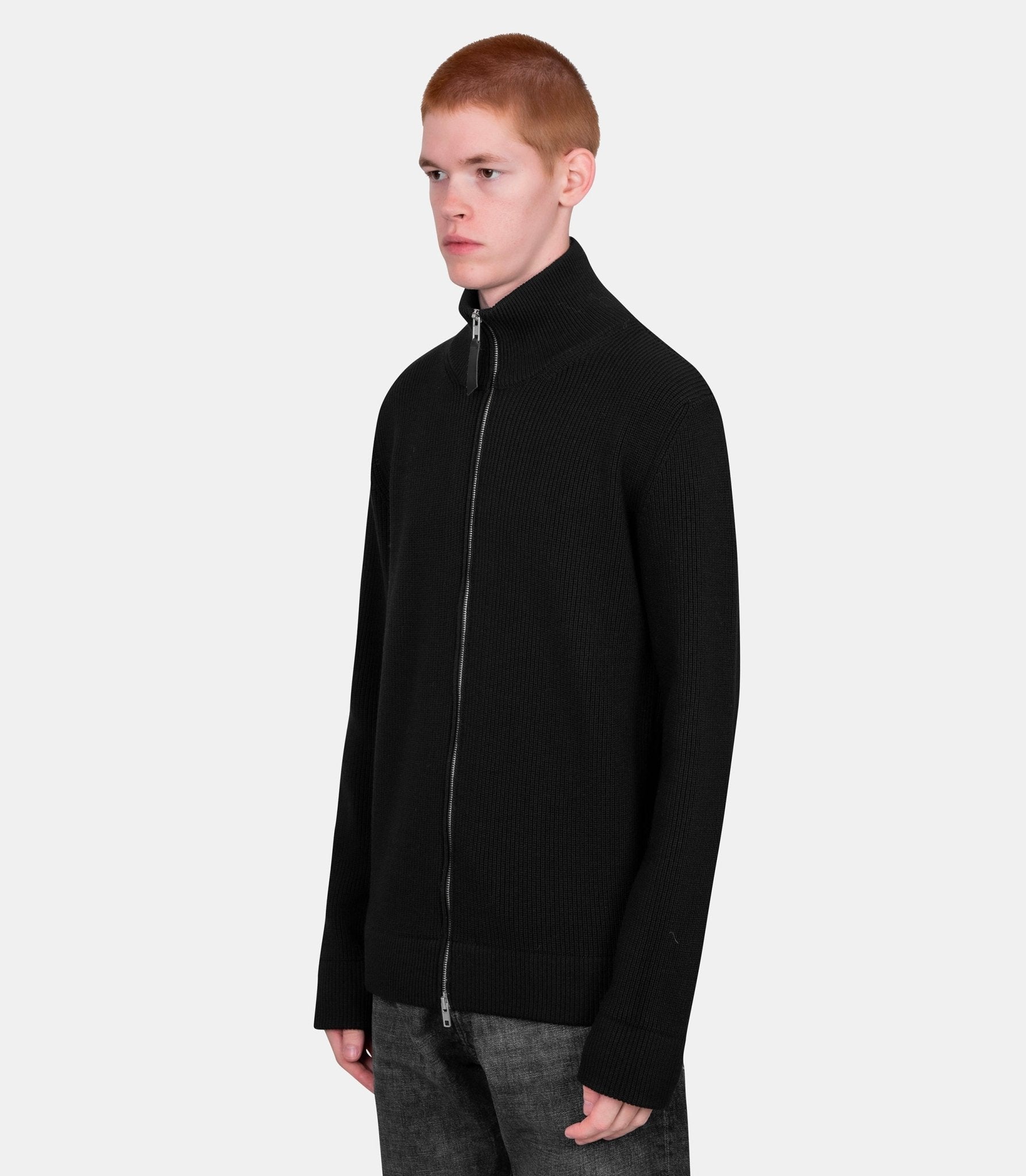 Cardigan zippé en maille - SI1HA0013-S17781-900F-S - Maison margiela